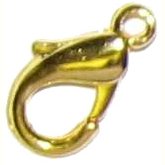 6 12mm Gold Metal Lobster Clasps