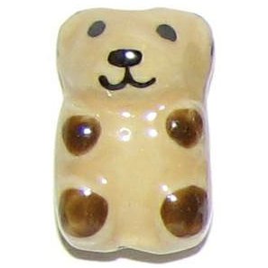 3 Ceramic Brown Bear Beads - Bears