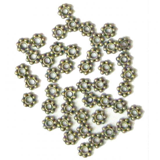 100 4mm Antique Bronze Daisy Spacer Beads
