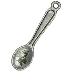 6 Antique Silver Spoon Charms - Spoons