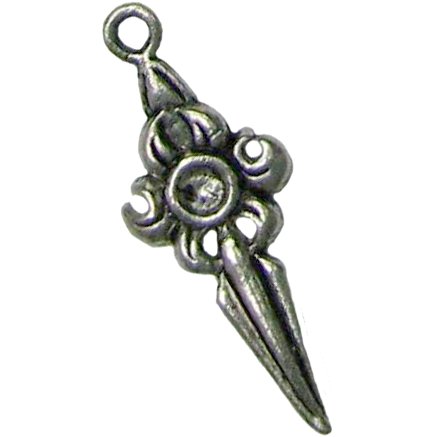 6 Antique Silver Dagger Charms - Daggers