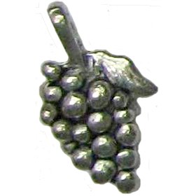 6 Antique Silver Grape Bunch Pendants - Grapes