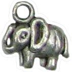 6 Antique Silver Elephant Charms - Elephants