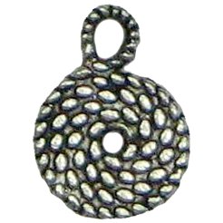 6 Antique Silver Rope Swirl Charms - Swirls