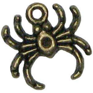6 Antique Bronze Spider Charms - Spiders