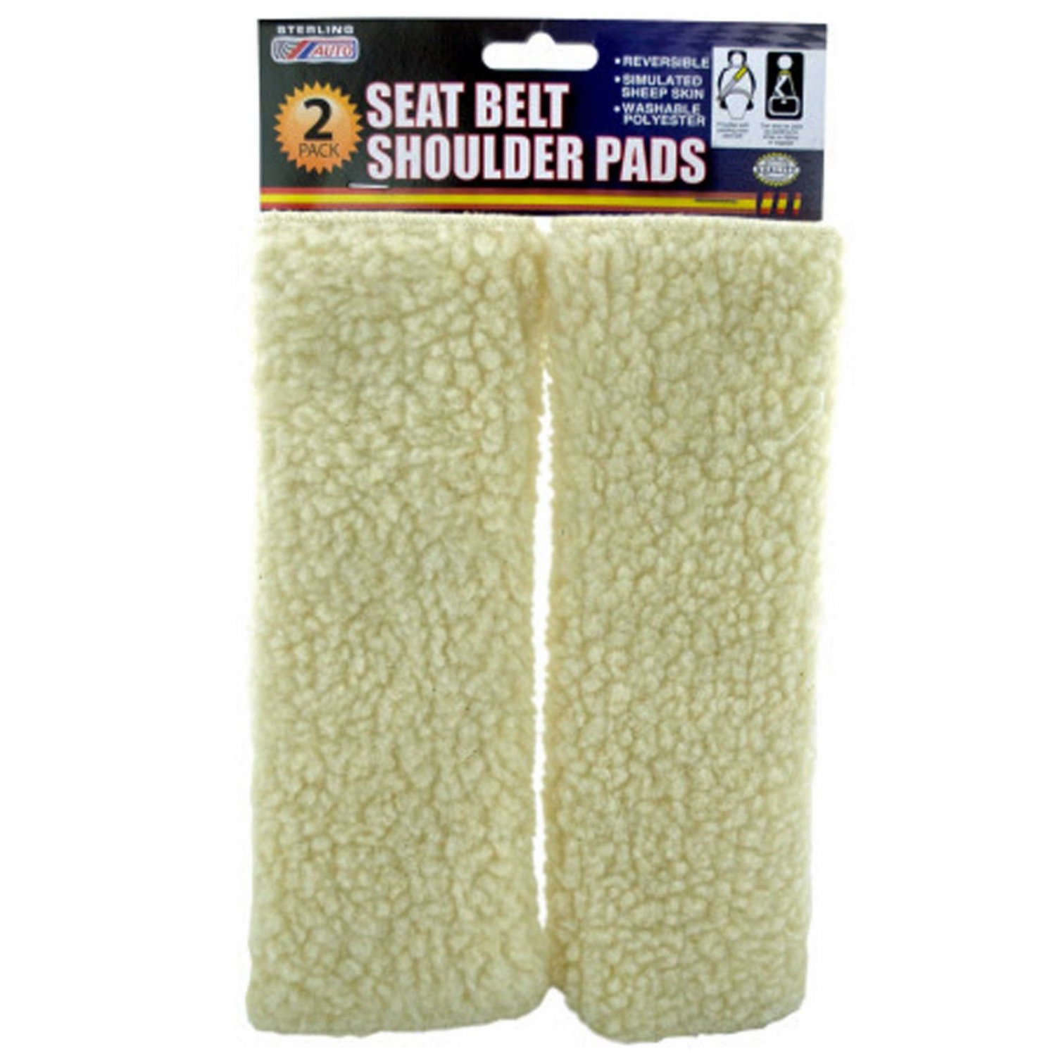 Pair of Reversible Seat Belt Soft Comfort Shoulder Pads 9"