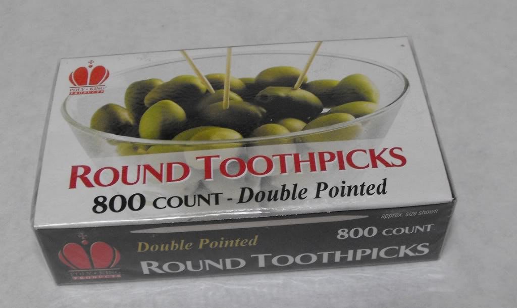 800 Count Box Round Rounded End Wood Wooden Toothpicks