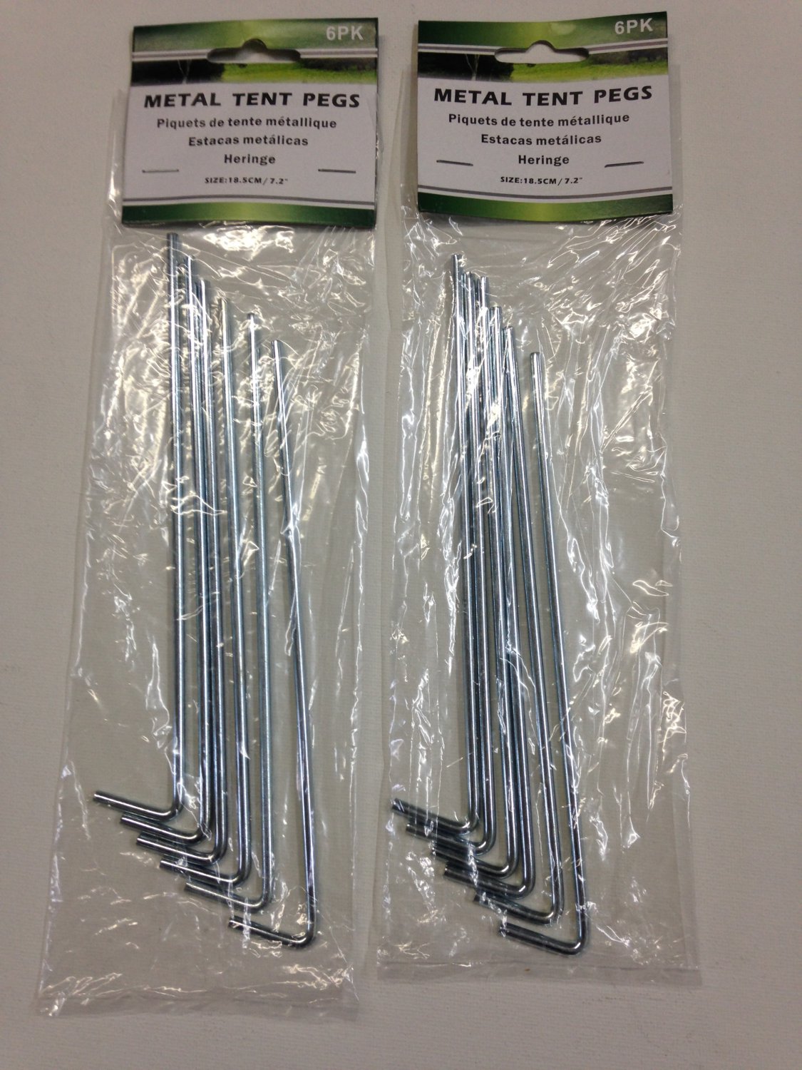 Set of 12 Metal 7" Tent Pegs Stakes