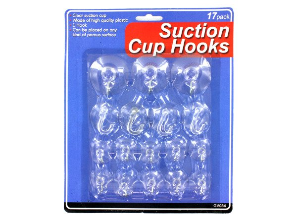Suction Cup Hooks Set - 17 Pcs, 3 Sizes