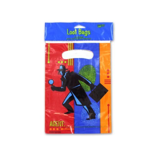 8 Top Secret Agent Detective Spy Kids Birthday Party Favor Treat/Loot Bags