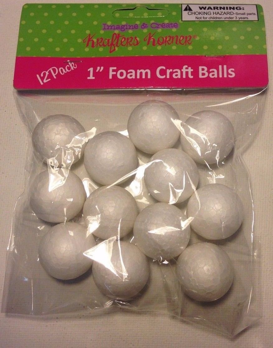 Foam Kraft Balls - 12 Pack 1" Balls