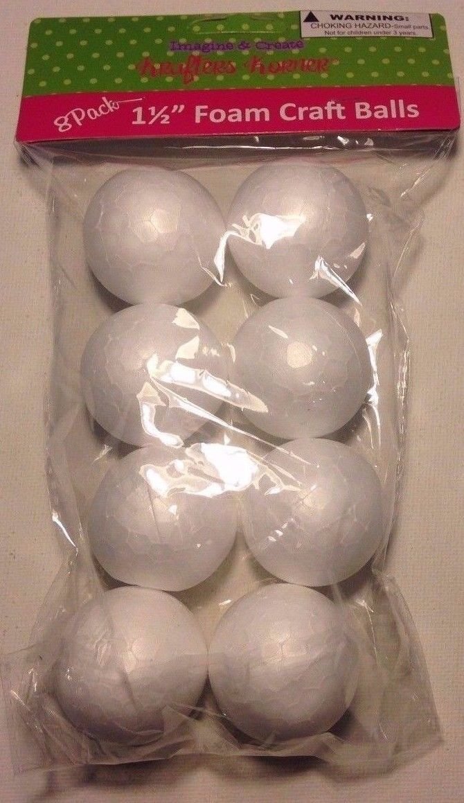 Foam Kraft Balls - 8 Pack 1 1/2" Balls