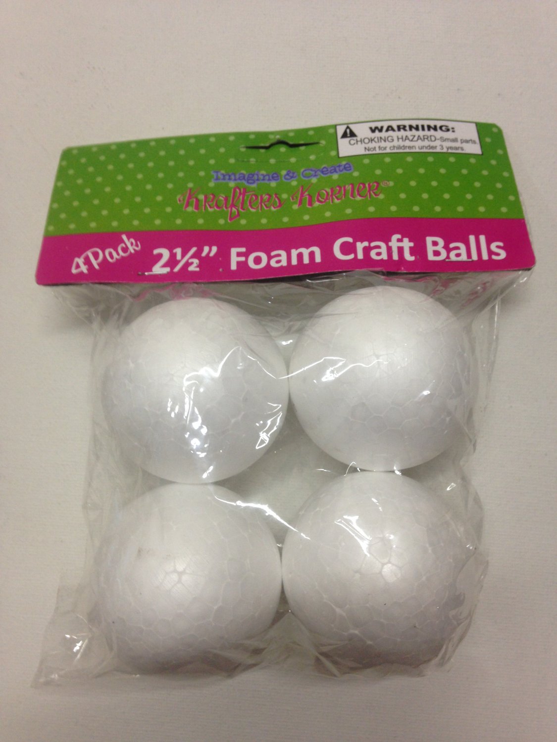 Foam Kraft Balls - 4 Pack 2 1/2" Balls