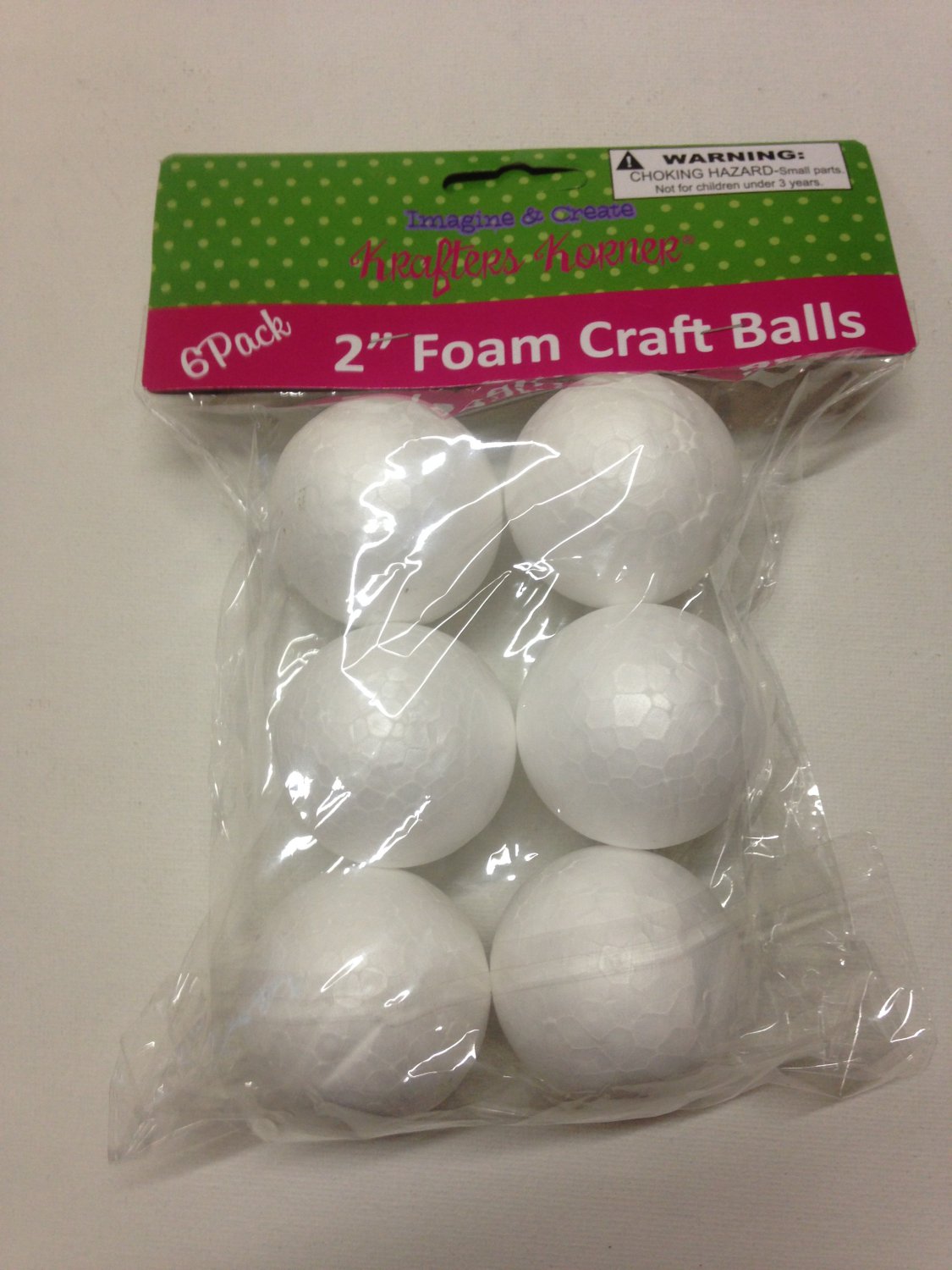 Foam Kraft Balls - 6 Pack 2" Balls