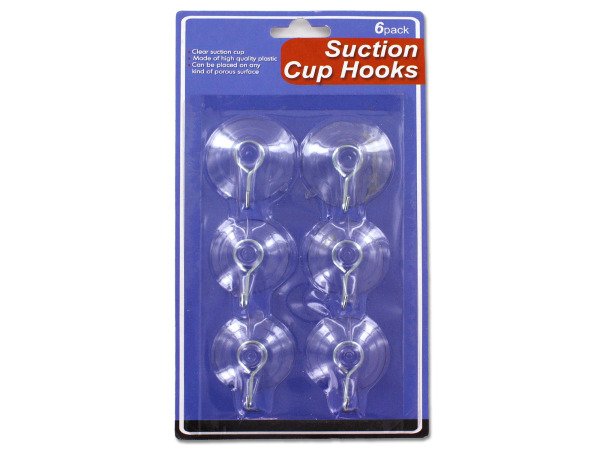 Suction Cup Hooks Set 6-pack, 1.5" Wide