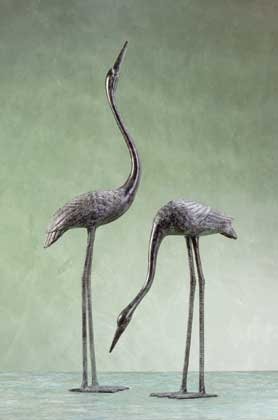 Pair Of Crane Sculptures