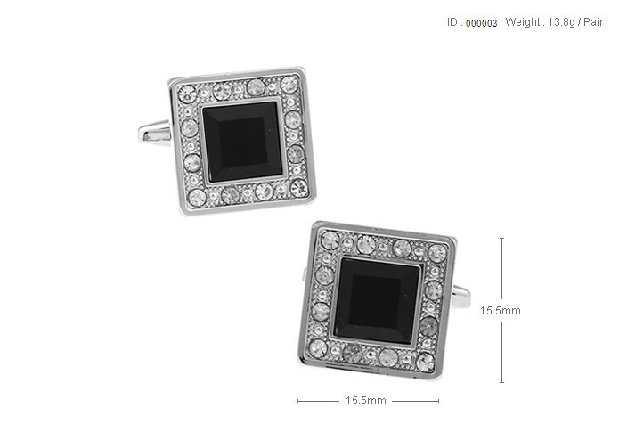 Free shipping Men's Jewelry wedding cuff links Elegant Black Crystal cufflinks