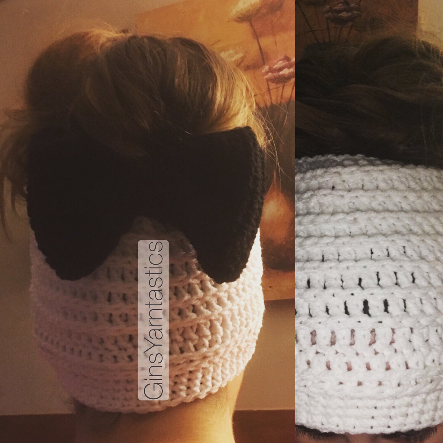 Bow Messy Bun Beanie