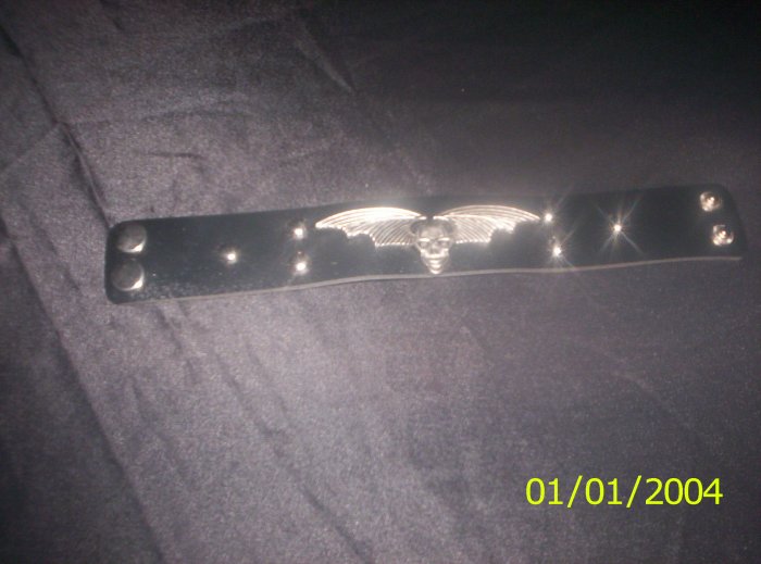 winged skull bracelet