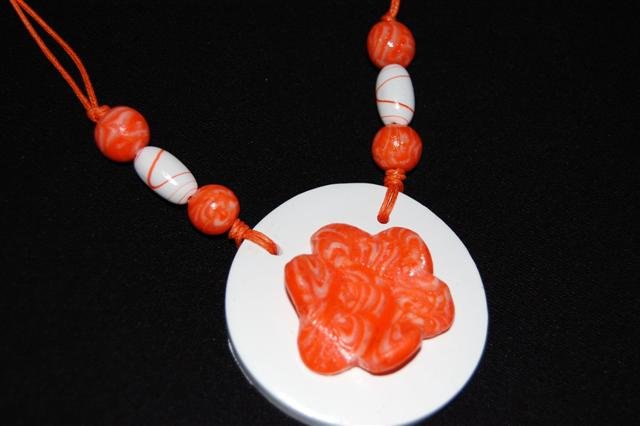 Handmade Polymer Clay Necklace with matching Earrings - set 4