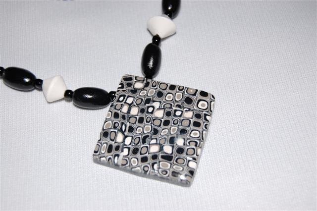 Handmade Polymer Clay Necklace with matching Earrings - set 13
