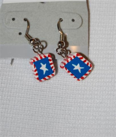 Handmade Polymer Clay American Flag Earrings - set 2