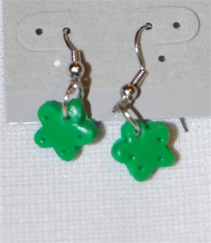 Handmade Polymer Clay Green Earrings - set 4