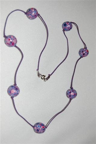 Handmade Polymer Clay Necklace with matching Earrings - set 16