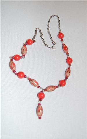 Handmade Polymer Clay Necklace with matching Earrings - set 26