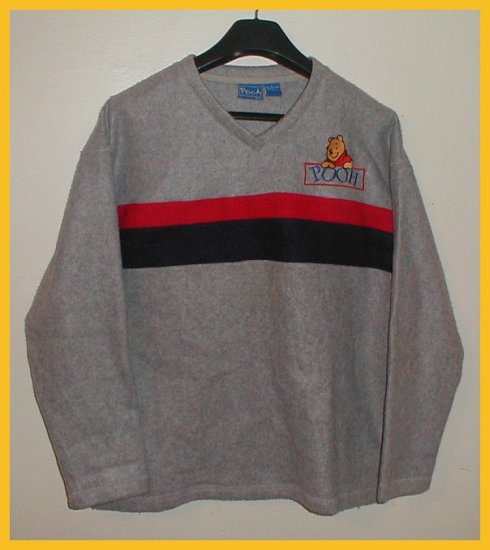 Women's Fleece Pullover size L , Gray with red/blue "Winnie the Pooh"