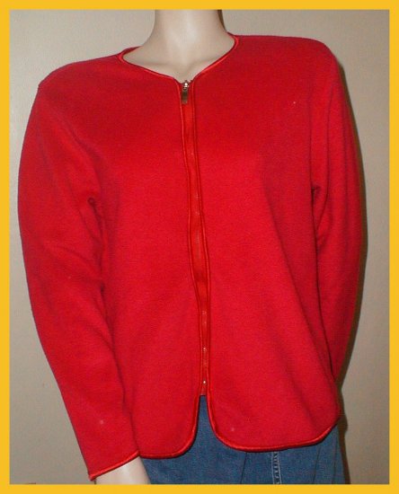 Women's Red Fleece Sweater, zips up, Size M by Regatta
