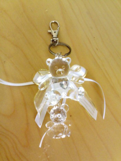 2 little bear crytal key chain