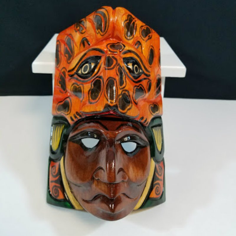 Hand Carved Wooden Mask Mayan Culture Collector Piece CM5