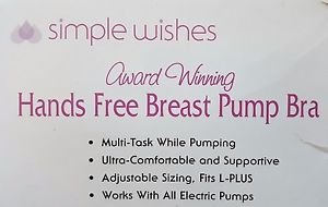 Simple Wishes Hands Free Breastpump Bra, Pink, L-Plus