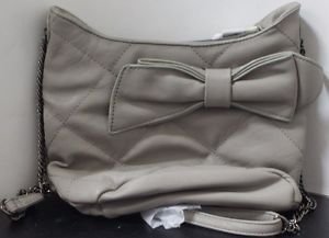 M by Miadora 'Brenda' Gray Quilted Bow Shoulder Bag
