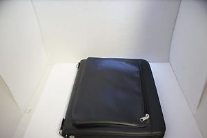 Leather Business Portfolio Case Folder With Notepad Space and Pockets for Tablet
