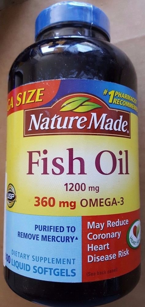 Nature Made 1200mg of Fish Oil, 2400 per serving, 360mg of Omega-3, 300 Softgels