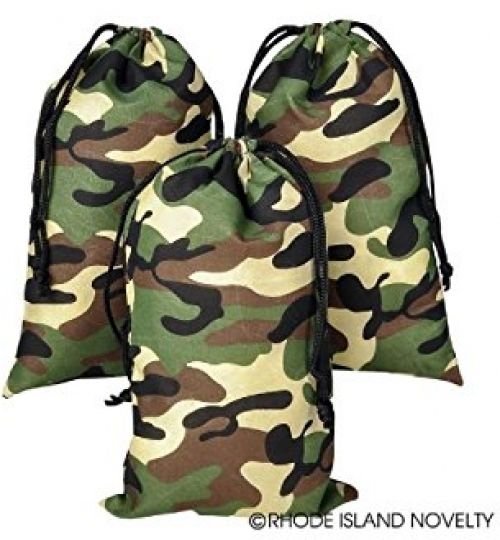Camouflage Drawstring Bags - 1 Dozen