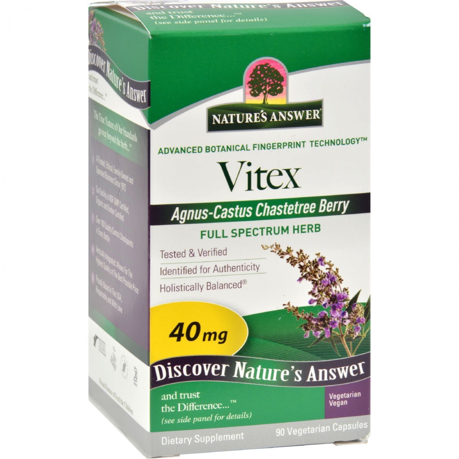 Nature's Answer Vitex Agnus-Castus Chastetree Berry - 90 Vegetarian Capsules