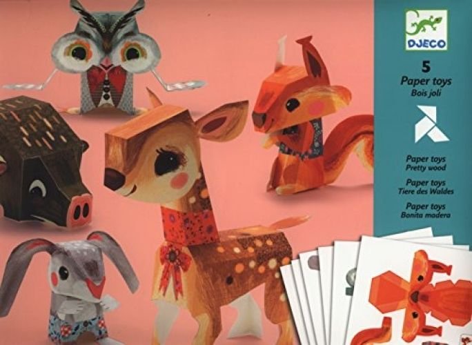 Djeco / Folded Paper Toy Kit, Pretty Woodland Animals