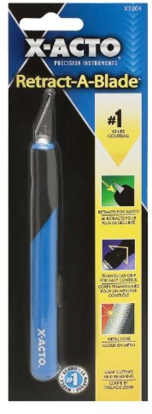 ELMERS X-Acto Retract-A-Blade Knife, #11 Blade-Blue/Black (X3204)