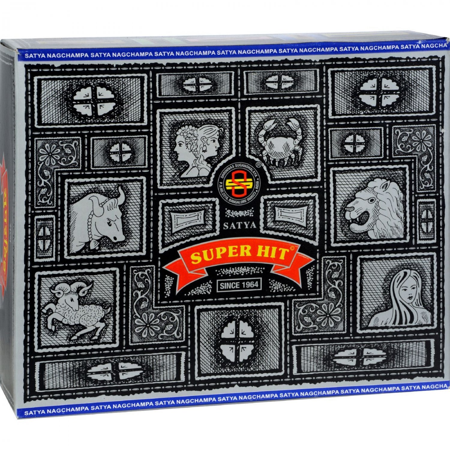Sai Baba Super Hit Nag Champa Incense - 3.5 oz - Case of 6