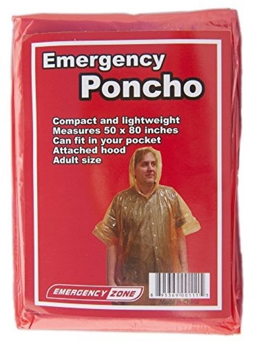 Emergency Poncho, Emergency Rain Gear, Weather Protection, Emergency Zone ®