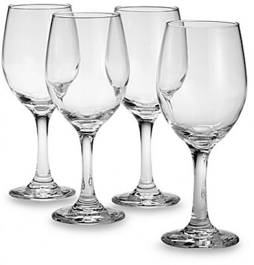Libbey Set Of 4 Clear Red White Wine Glasses, 11-ounce, Classic Round, Chip