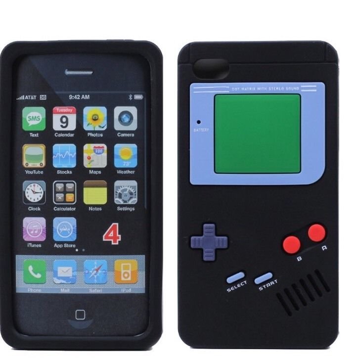 For Apple iPhone 4S 4 Retro Game Boy Gameboy Silicone Soft Rubber Gel, Shock Pro