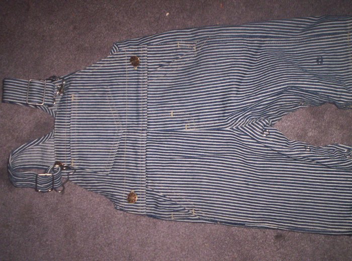 pine stripped infant overalls
