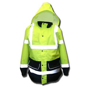 Class 3 Hi Visibility Permanent Quilt Lined Parka Size Medium