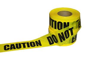 Yellow CAUTION DO NOT ENTER Tape With Bold Black Letters 2.4 Mils Case of 10