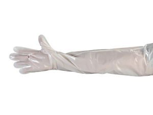 34 Inch White Shoulder Length Disposable Glove With Elastic Top Case of 1000