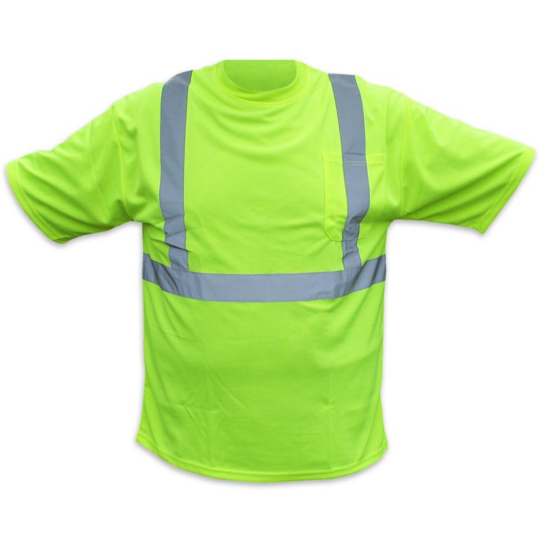 ANSI Class 2 Hi Vis Hydrowicking T-Shirt With Pocket Size 2X- Large